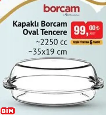 BORCAM KAPAKLI BORCAM OVAL TENCERE ~2250 CC ~35X19 CM BORCAM KAPAKLI BORCAM OVAL TENCERE ~2250 CC ~35X19 CM